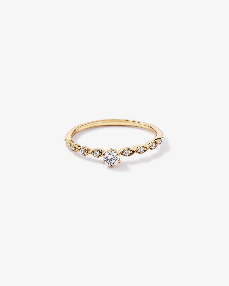 0.17TW Round Brilliant Laboratory-Grown Diamond Promise Ring 10kt Gold