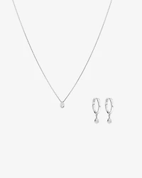 0.25 Carat TW Laboratory-Grown Pear Diamond Bezel Box Set in Sterling Silver