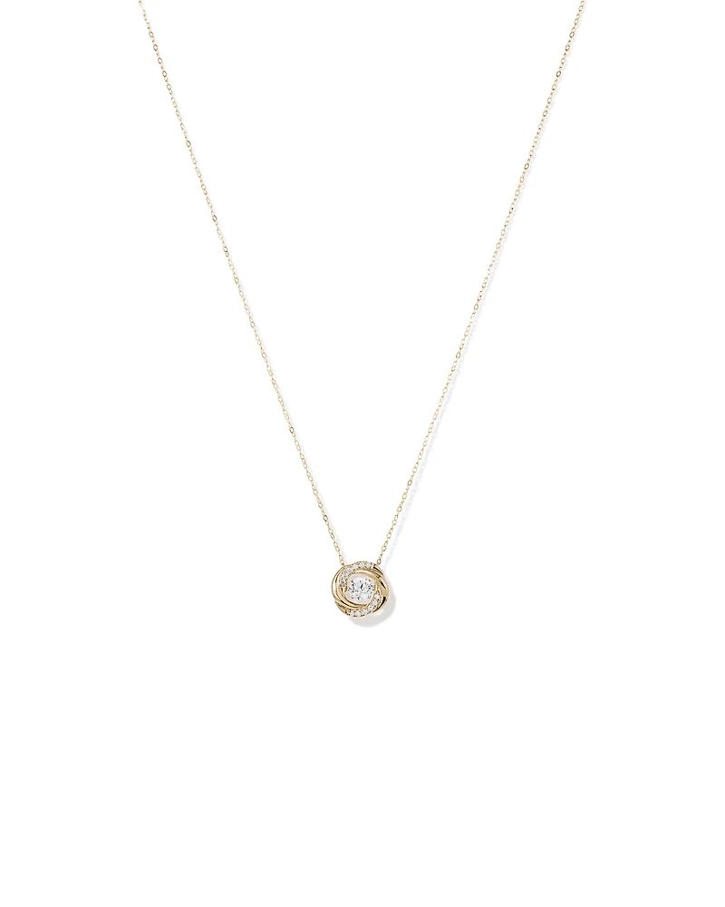 Lume Lab Swirl Pendant with 0.60 Carat TW of Laboratory-Grown Diamonds in 10kt Yellow Gold