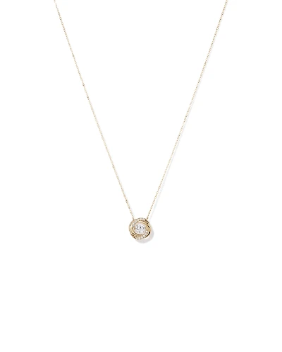 Lume Lab Swirl Pendant with 0.60 Carat TW of Laboratory-Grown Diamonds in 10kt Yellow Gold