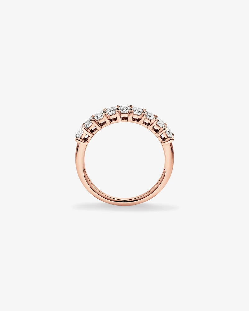 1.17 Carat TW Emerald Cut Laboratory-Grown Diamond Wedding Band in 14kt Rose Gold