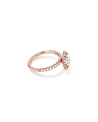 1.78 Carat TW Oval Laboratory-Grown Diamond Halo Engagement Ring in 14kt Rose Gold