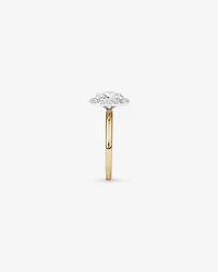 1.46 Carat TW Oval Cut Laboratory-Grown Diamond Halo Engagement Ring 14kt Yellow and White Gold