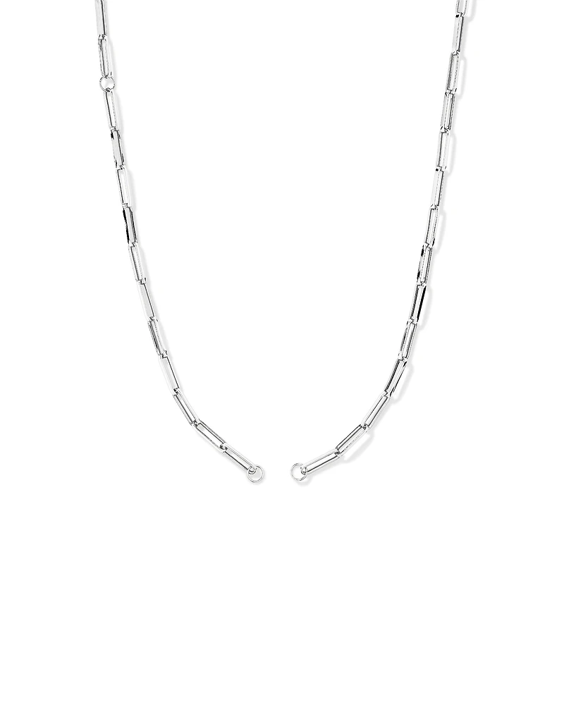 50cm (20") Square Paperclip Open Pendant Chain in Sterling Silver