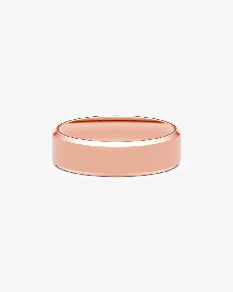 7mm Flat Bevelled Wedding Band in 10kt Gold