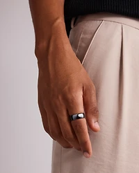 8mm Black Titanium Polished Dome Wedding Band