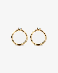 10mm Aquamarine Accent Sleepers in 10kt Yellow Gold