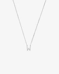 Collier en or blanc 10 K avec pendentif W à diamants totalisant 0,10 ct