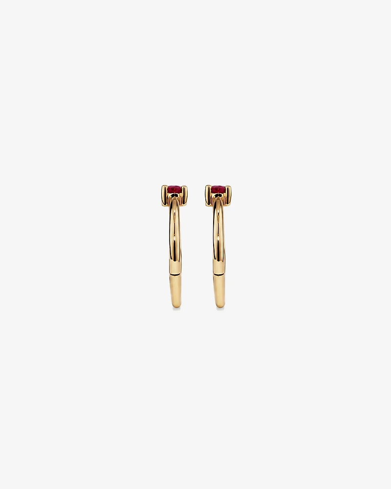 10mm Ruby Accent Sleepers in 10kt Yellow Gold