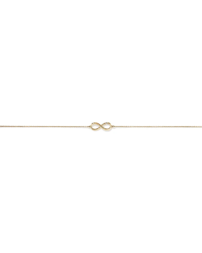 Diamond Accent Infinity Bracelet in 10kt Yellow Gold