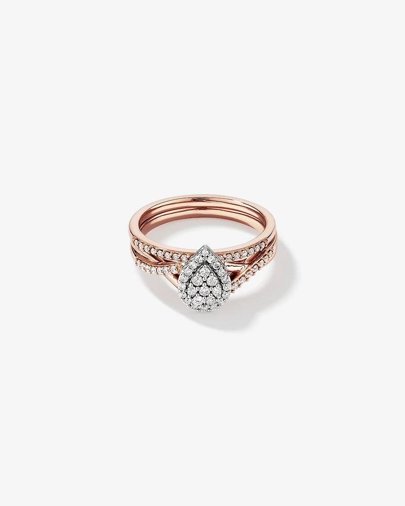 Ensemble de mariée avec 0,38 carat TW de diamants en or rose et blanc 14kt