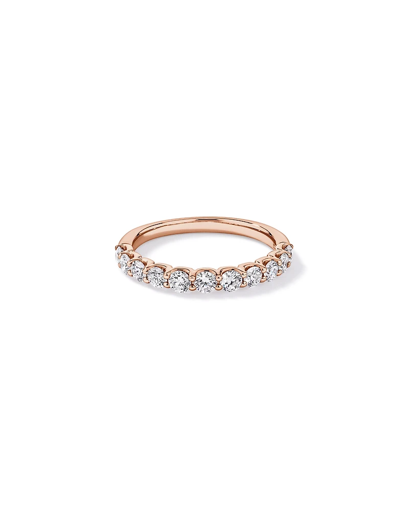 0.83TW Round Brilliant Laboratory-Grown Diamond Wedding Band 14kt Rose Gold