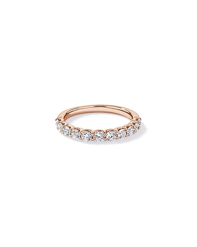 0.83TW Round Brilliant Laboratory-Grown Diamond Wedding Band 14kt Rose Gold