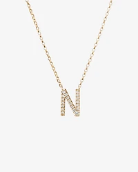 "N" Initial Necklace with 0.10 Carat TW of Diamonds in 10kt Yellow Gold