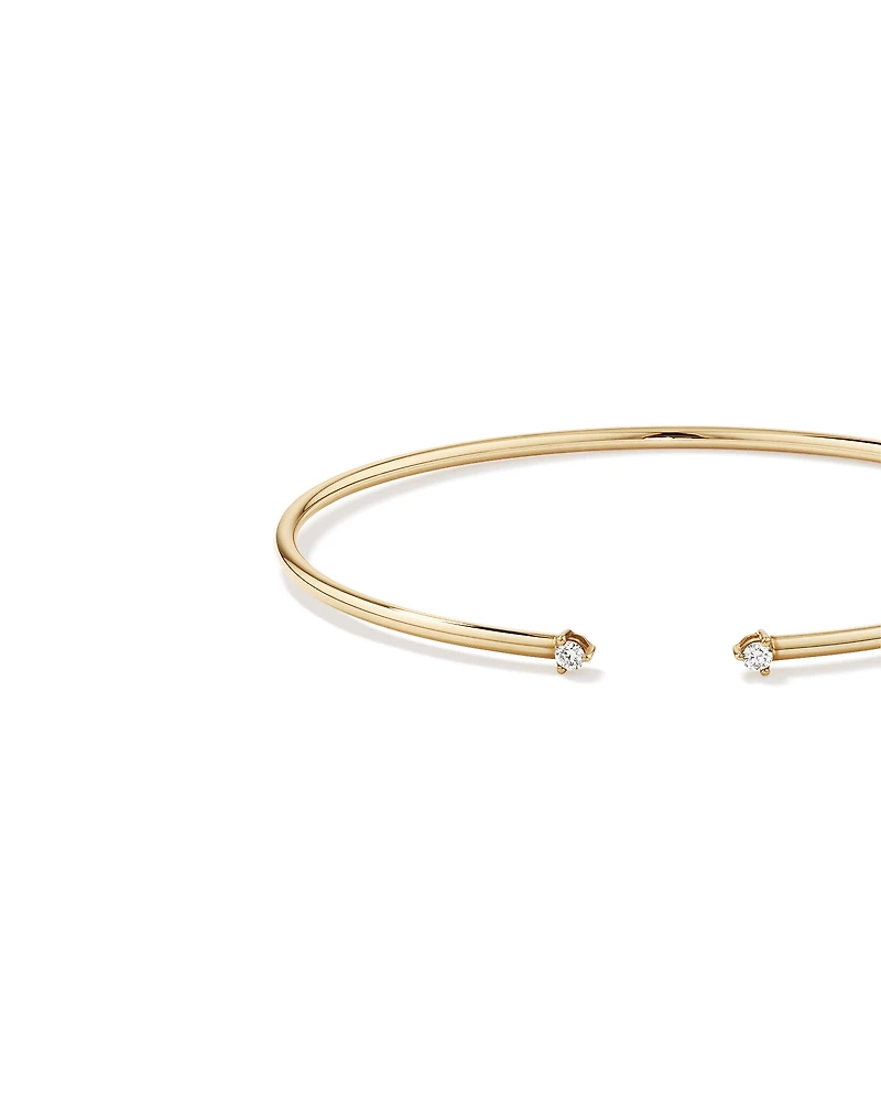 Diamond Torque Bangle in 10kt Yellow Gold