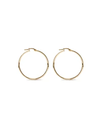 30mm Rounded Flat Hoop Earrings in 10kt Yellow Gold