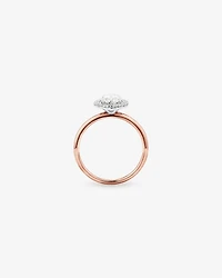 1.46 Carat TW Oval Cut Laboratory-Grown Diamond Halo Engagement Ring 14kt Rose and White Gold