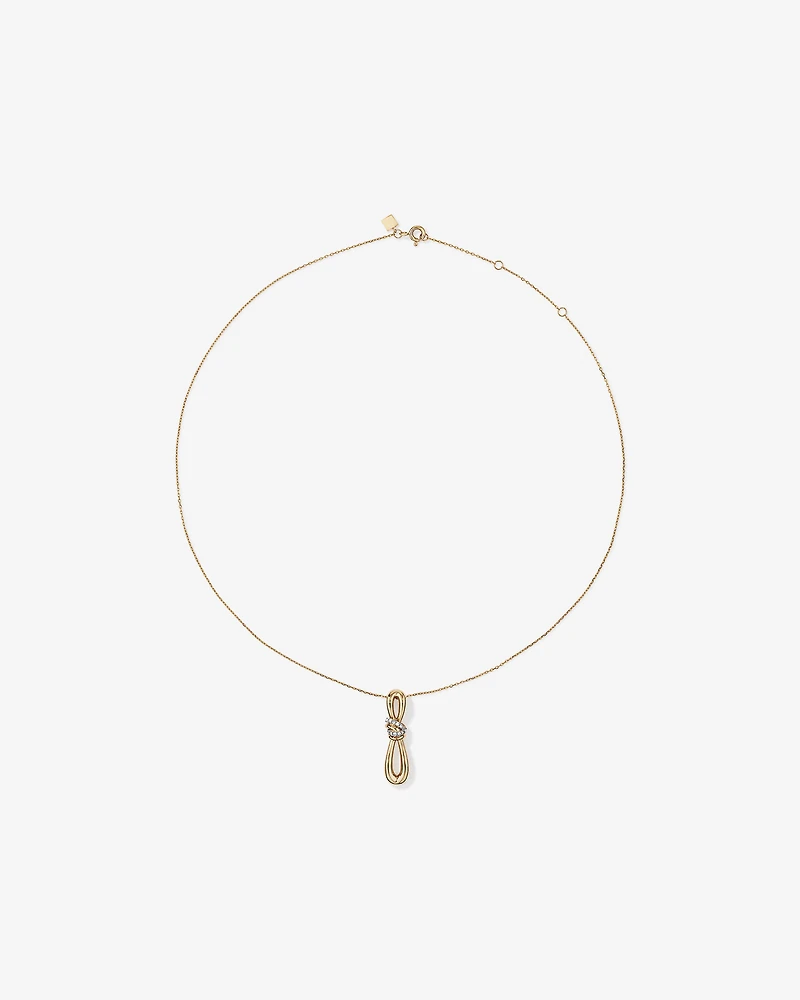 Pendentif à nœuds de diamants TW de 0,07 carat en or jaune 10 carats