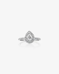 Double Halo Ring with 0.71 Carat TW of Diamonds in 18kt White Gold