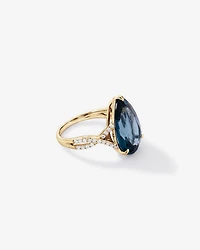 Bague torsadée en diamant London Turtle Cut poire & 0,28 carat TW or jaune 10 carats
