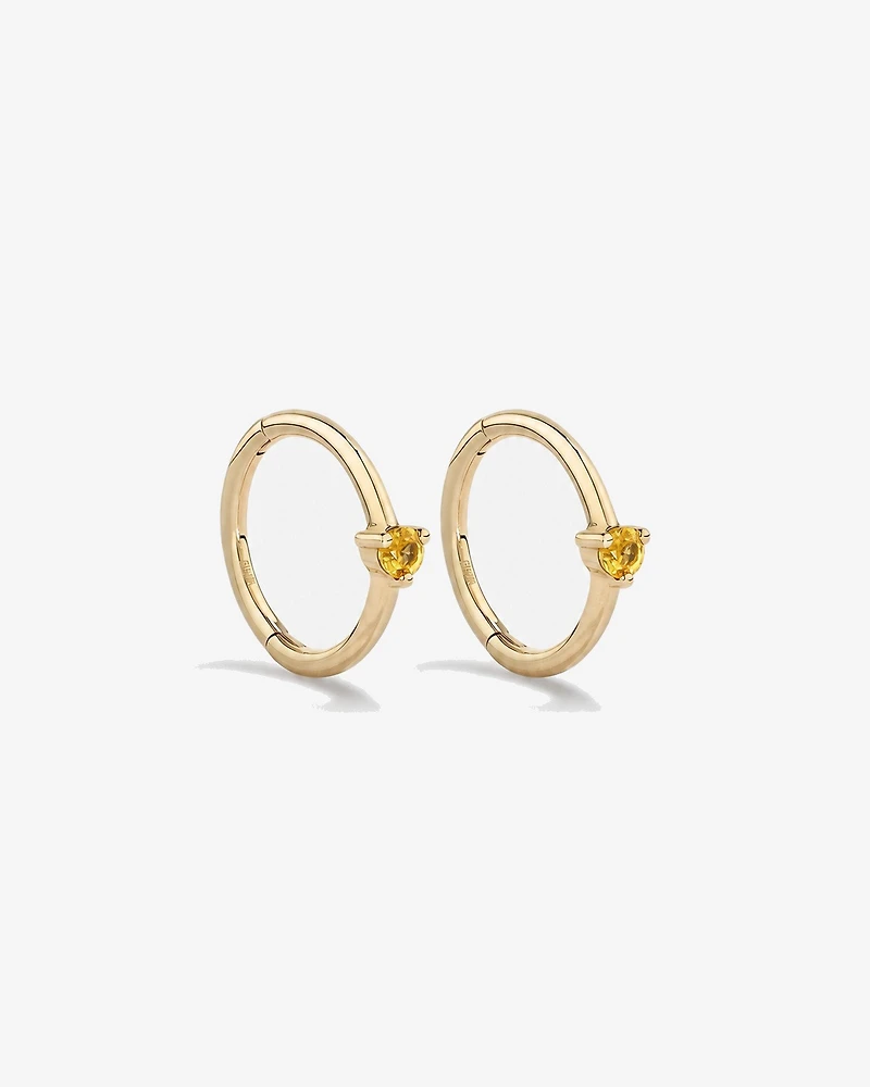 10mm Citrine Accent Sleepers in 10kt Yellow Gold