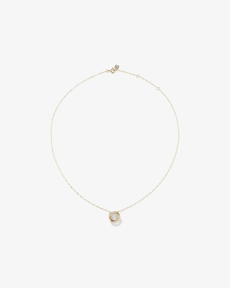 Lume Lab Swirl Pendant with 0.60 Carat TW of Laboratory-Grown Diamonds in 10kt Yellow Gold