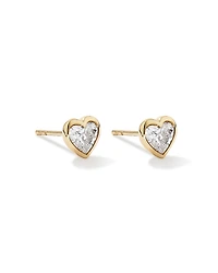 Boucles d’oreilles en diamant en forme de cœur cultivées en laboratoire 1,00 carat TW en or jaune 10 kt