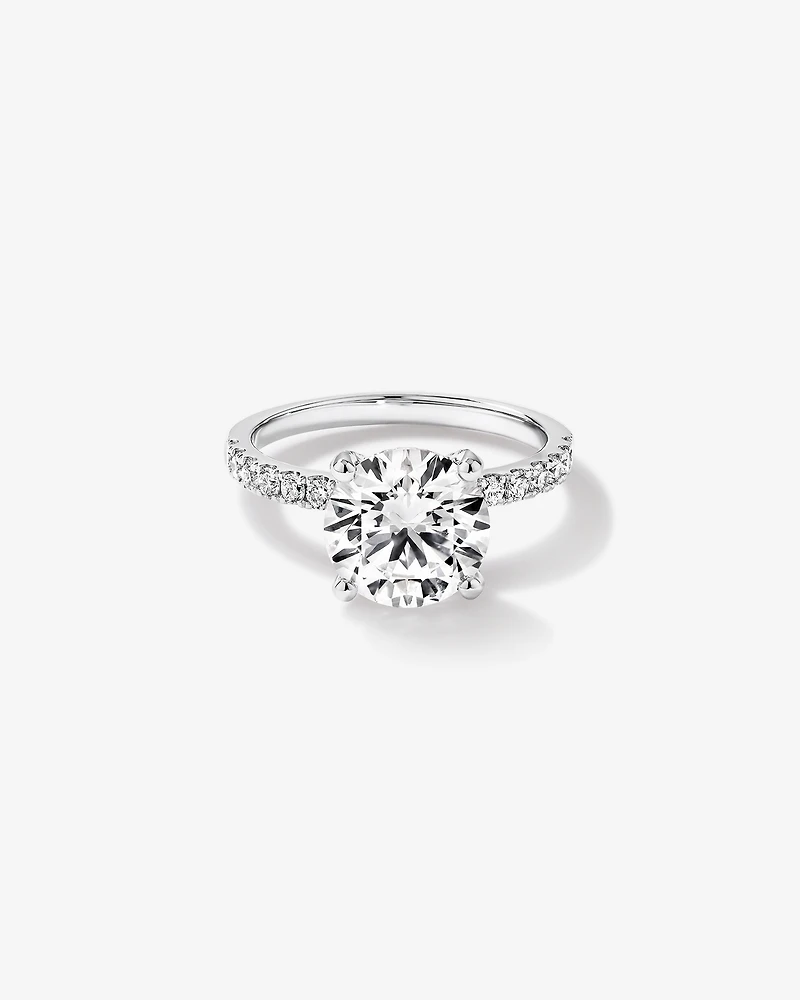 3.50 Carat TW Round Brilliant Laboratory-Grown Diamond Engagement Ring in 18kt White Gold