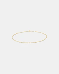 Flat Paperclip Chain Anklet in 10kt Yellow Gold
