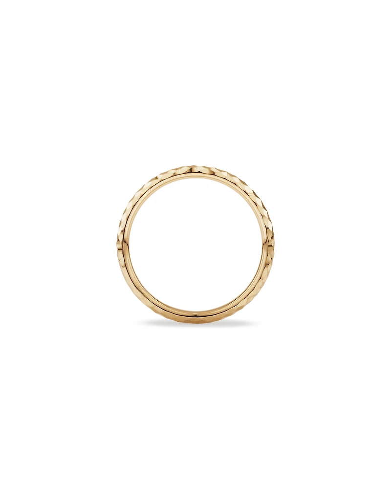 Hammered Finish Ring 10kt Yellow Gold