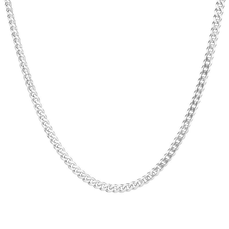 50cm (20") 4mm-4.5mm Width Curb Chain in Sterling Silver