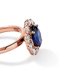Created Sapphire & 0.97 Carat TW Laboratory-Grown Diamond Ring 10kt Rose Gold