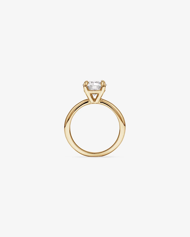 2.25 Carat Round Brilliant Laboratory-Grown Diamond Solitaire Ring 14kt Yellow Gold