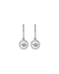 Lume Lab Round Huggie Earrings with 1.00 Carat TW of Laboratory-Grown Diamonds in 10kt White Gold