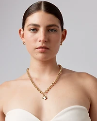 Round Created Green Emerald Birthstone Pendant in 10kt Yellow Gold