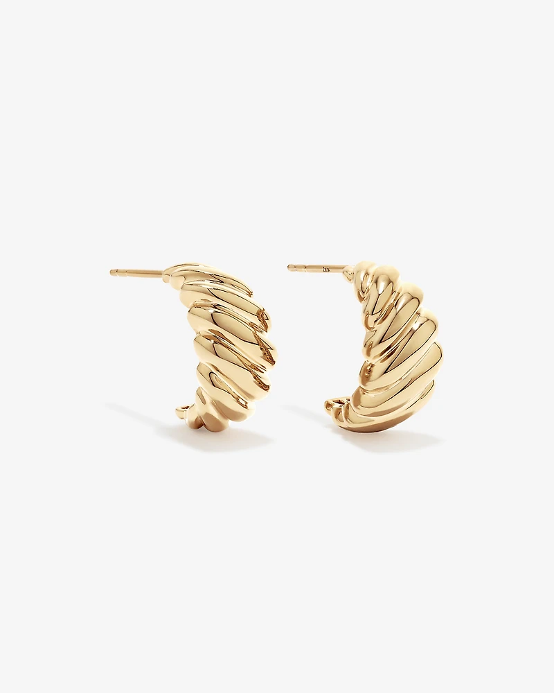 Boucles d’oreilles bouton pendantes torsadées en vermeil 18 ct