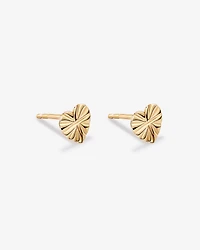 Boucles d’oreilles bouton cœur texturées en vermeil 18 ct