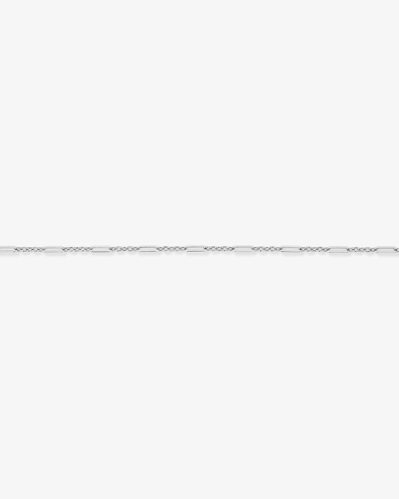 Trombone fin de 19 cm (7,5 po) et 3 mm de largeur Bracelet à chaîne alternée 3 et 1 en argent sterling