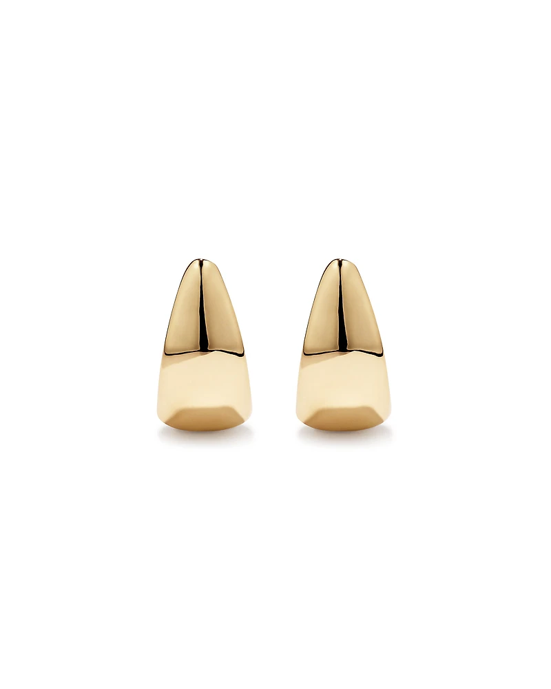 Half Hoop Dome Stud Earrings in 10kt Yellow Gold