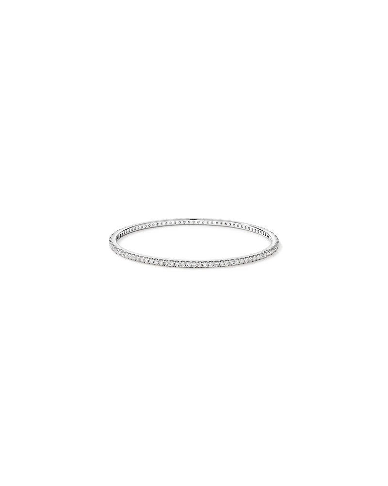 3.00 Carat TW Round Brilliant Laboratory-Grown Diamond Oval Eternity Bangle in 10kt White Gold