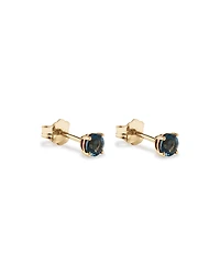 Stud Earrings with London Blue Topaz in 10kt Yellow Gold