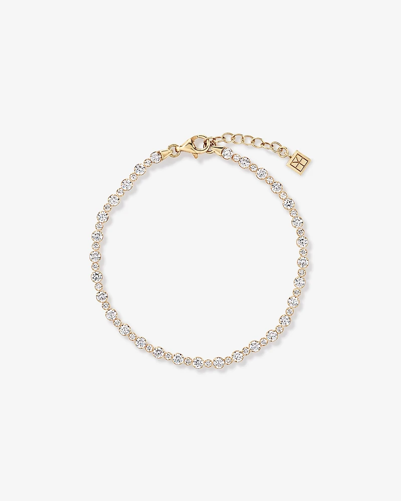 Cubic Zirconia Alternating Tennis Bracelet in 18kt Gold Vermeil