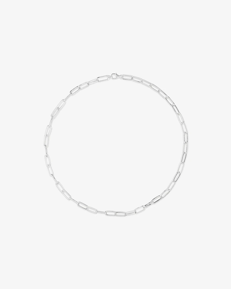 46cm (18.1”) 5.5mm-6mm Width Paperclip Chain in Sterling Silver