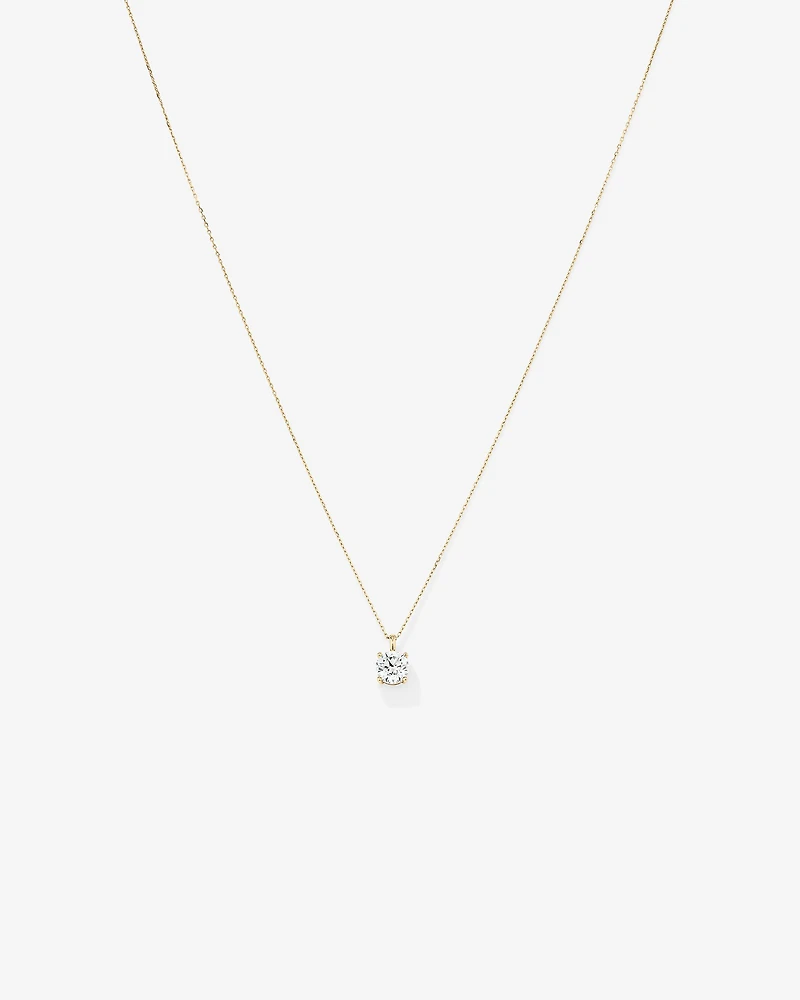 1.00 Carat TW Laboratory-Grown Diamond Solitaire Pendant in 14kt Yellow Gold