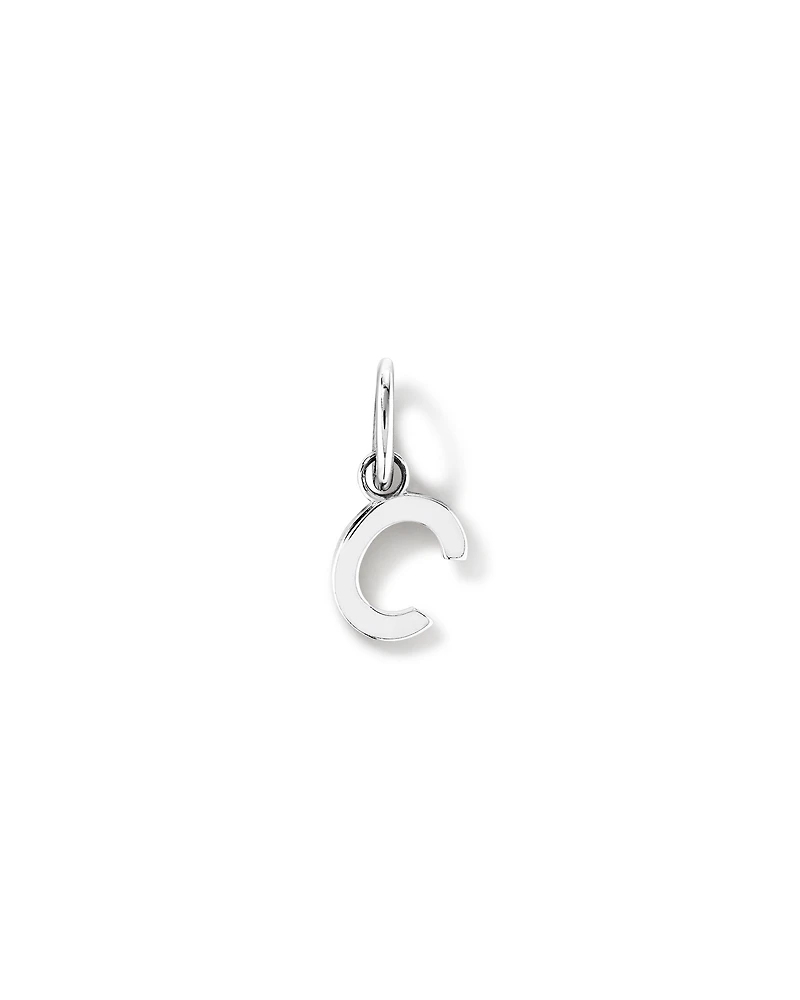Letter C Initial Pendant in Sterling Silver