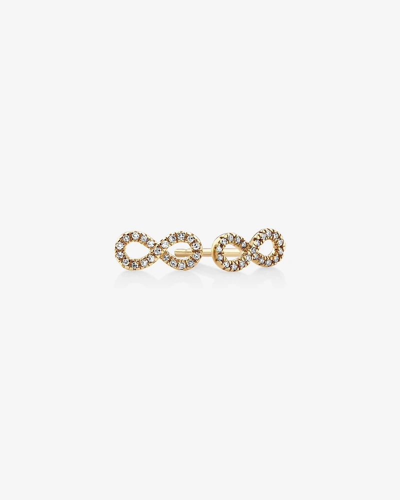 Mini Infinity Earrings with Diamonds in 10kt Yellow Gold