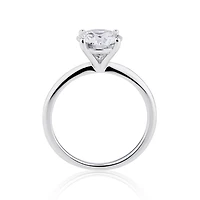 Bague en or blanc 14 K avec diamant créé en laboratoire totalisant 2 ct