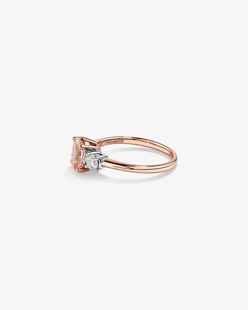 Ring with Morganite & 0.40 Carat TW of Diamonds in 10kt Rose Gold