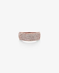 Bague en or rose 10 K avec pavé de diamants totalisant 1 ct