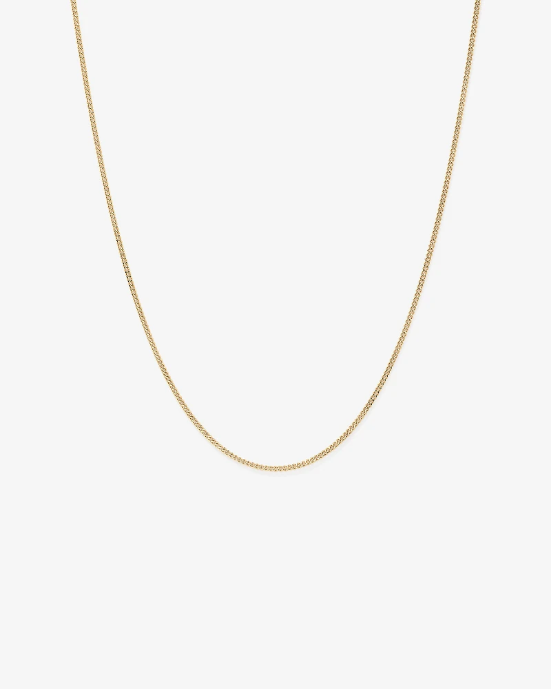 50cm (17") 2.1mm Width Solid Diamond Cut Curb Chain in 10kt Yellow Gold